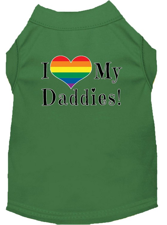 I heart my Daddies Screen Print Dog Shirt Green XXXL